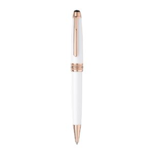 Montblanc Meisterstuck White Solitaire Rose Gold Ballpoint Pen MB113325